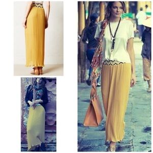 Dear Creatures Pleated Chevron Maxi Yellow Skirt M​​​​​